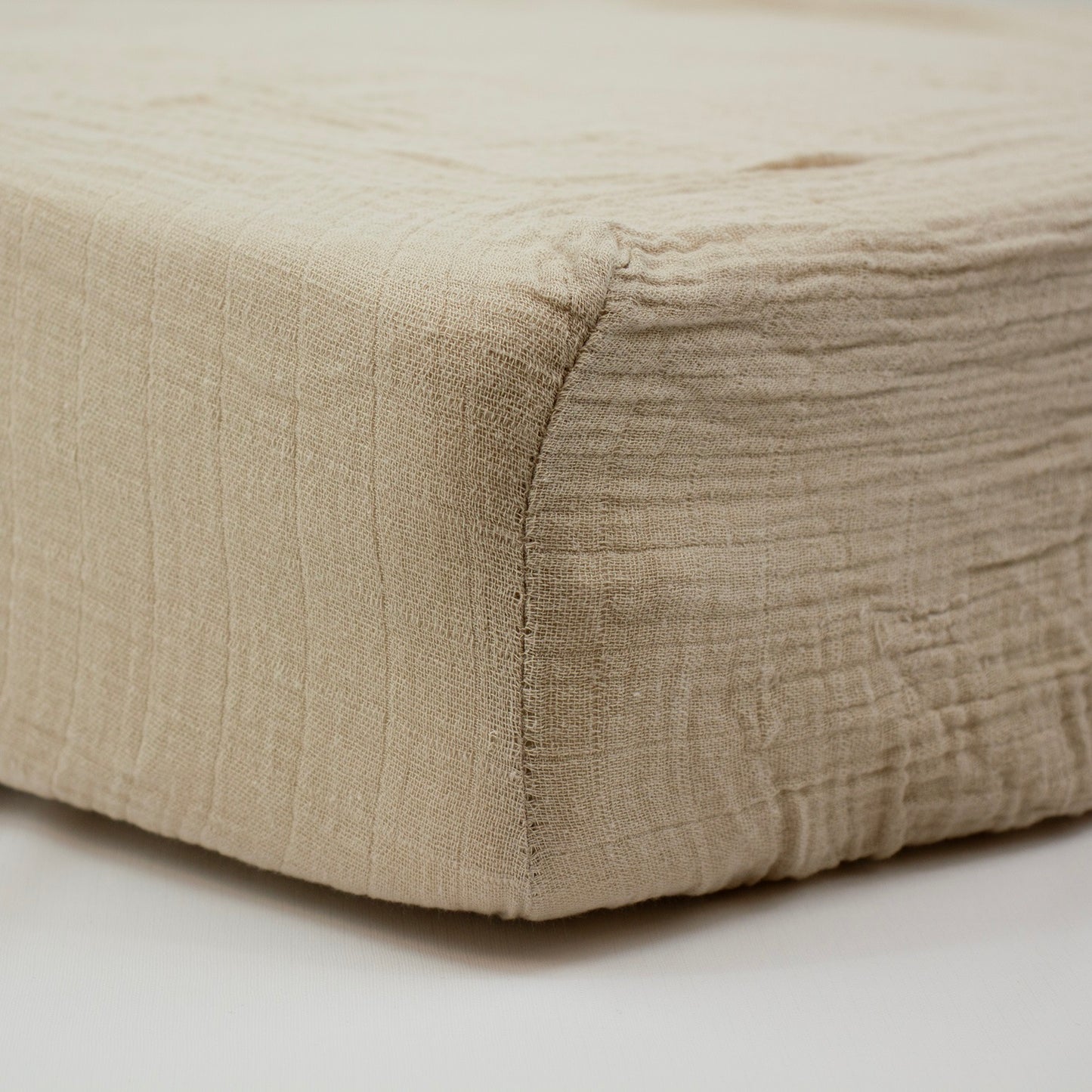 Drap housse 60x120 cm Moka Double Gaze de coton