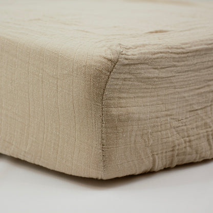 Drap housse 60x120 cm Moka Double Gaze de coton