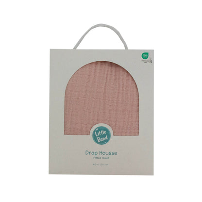 Drap housse 60x120 cm Pivoine Double Gaze de coton