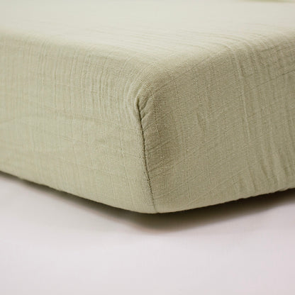 Drap housse 60x120 cm Tilleul Double Gaze de coton