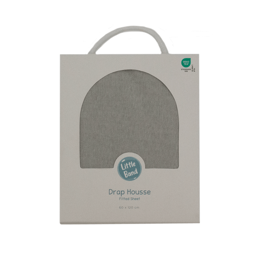 Drap housse 60x120 cm Gris Perle - Drap housse bébé jersey 100% coton