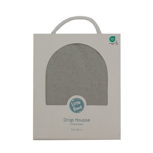 Drap-housse 70x140 cm Gris Perle - Drap housse bébé jersey 100% coton