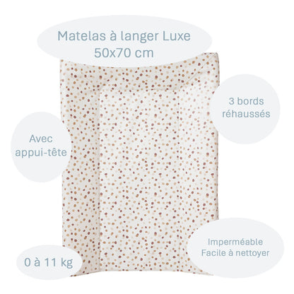 Matelas à langer 50x70 cm Luxe en PVC Polka Dots