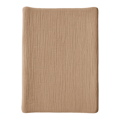 Housse pour matelas à langer Taupe en Gaze de coton - Housse matelas à langer 50x70 cm