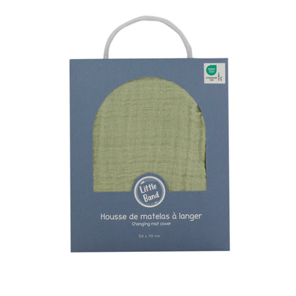 Housse pour matelas à langer Tilleul en Gaze de coton - Housse matelas à langer 50x70 cm