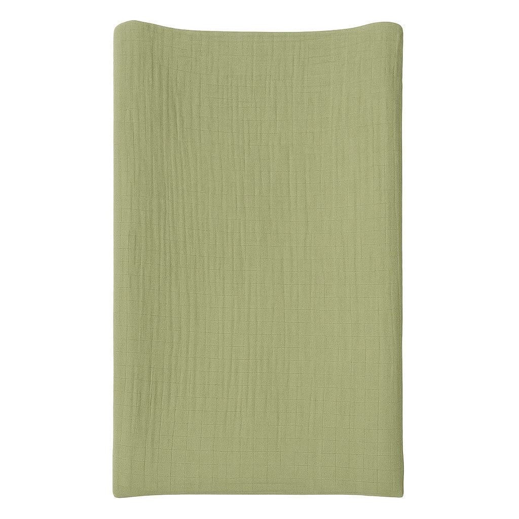 Housse pour matelas à langer Tilleul en Gaze de coton - Housse matelas à langer 50x70 cm