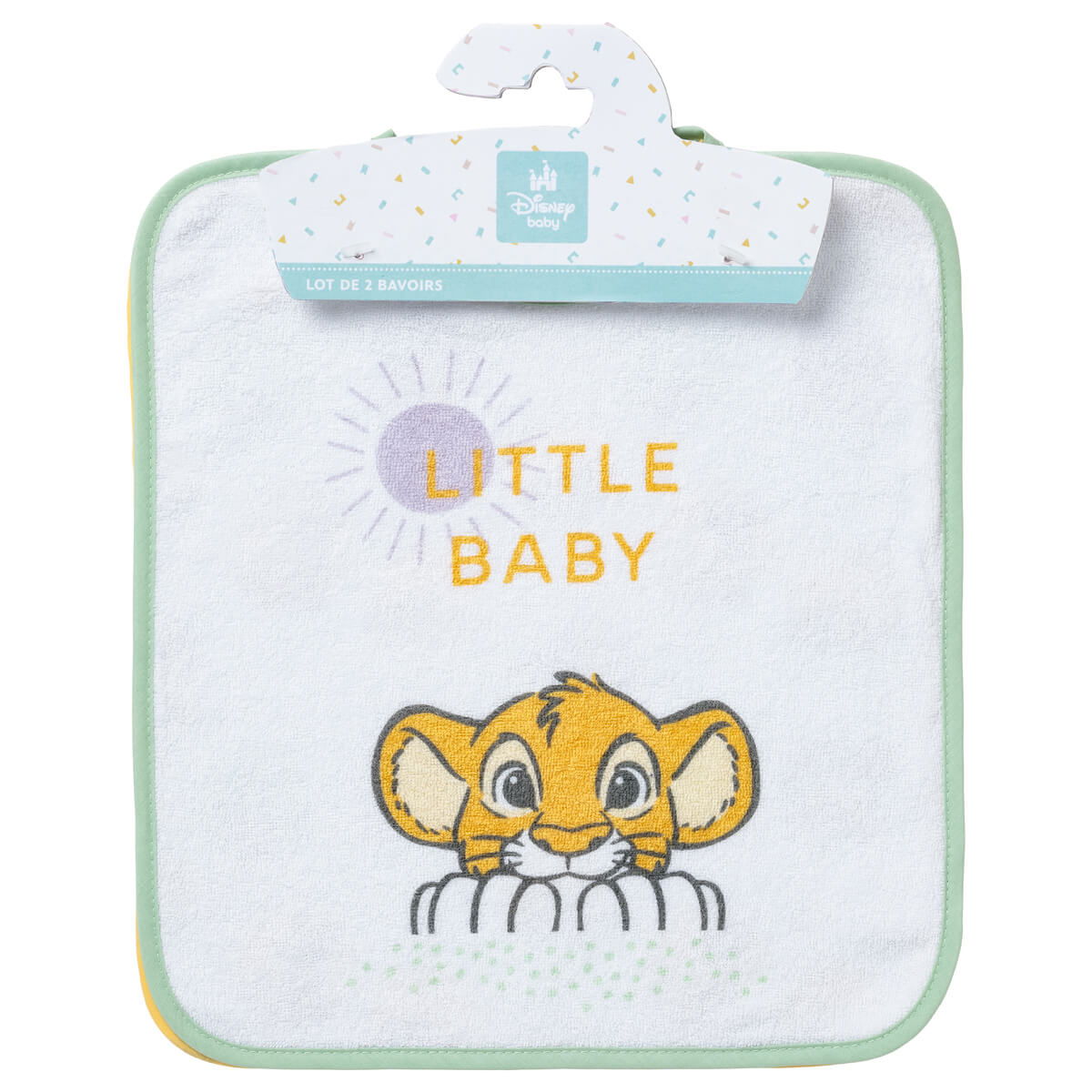 Lot de 2 bavoirs 6 mois 28x38 cm - Roi Lion Cosy Time - BB Malin
