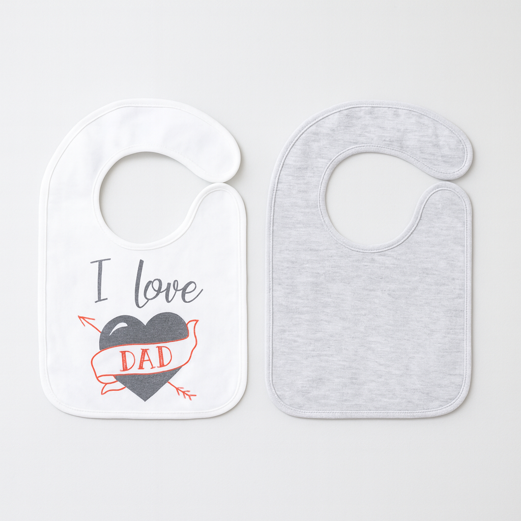 Lot de 2 bavoirs I Love Dad Naissance - BB Malin