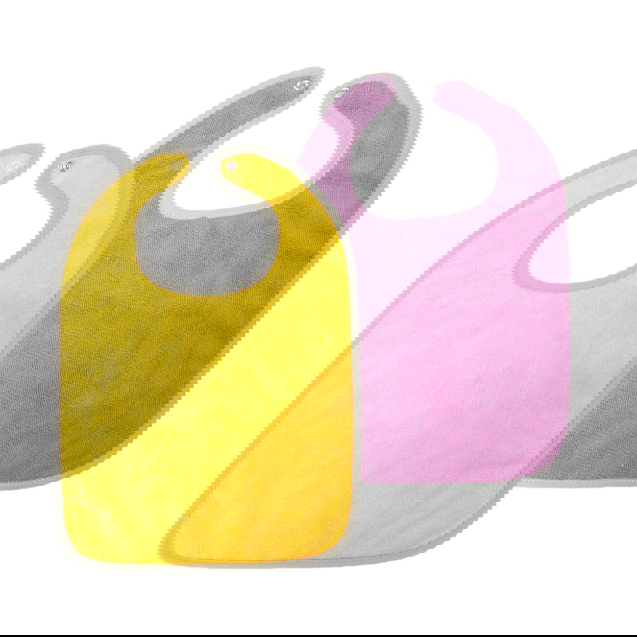 Lot de 2 bavoirs microfibre 6 mois - Jaune/Prune - Babycalin