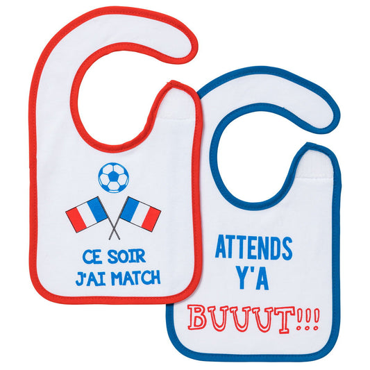 Lot de 2 bavoirs naissance Foot - BB Malin
