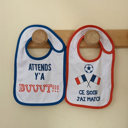 Lot de 2 bavoirs naissance Foot - BB Malin