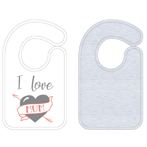 Lot de 2 bavoirs naissance I love Mum - BB Malin