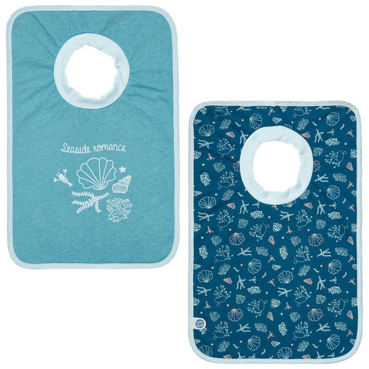 Lot de 2 bavoirs passe-tête 6 mois - Seaside Romance - Little Band
