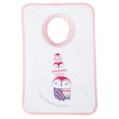 Lot de 2 bavoirs passe-tête Famille Chouette - 6 mois - 
