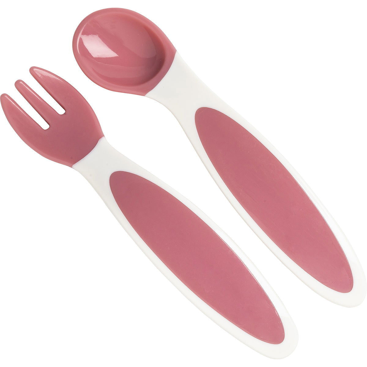 Lot de 2 couverts bébé ergonomiques roses 4 mois - Babycalin