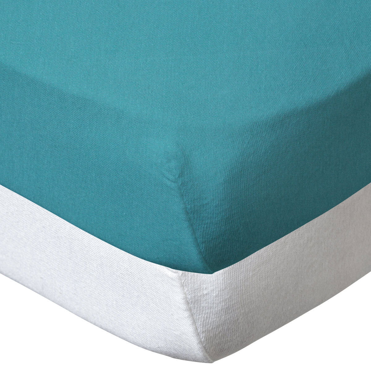 Lot de 2 draps-housse unis 60x120 cm - Tropical/Blanc - BB Malin