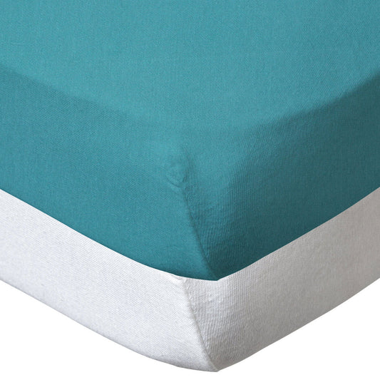Lot de 2 draps-housse unis 60x120 cm - Tropical/Blanc - BB Malin