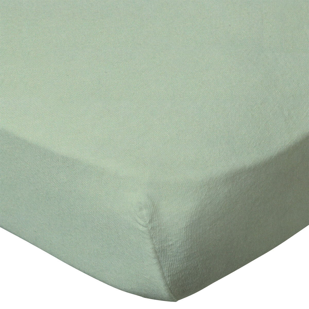 Lot de 2 draps-housses en coton 70x140 cm - Blanc/Vert Amande - BB Malin