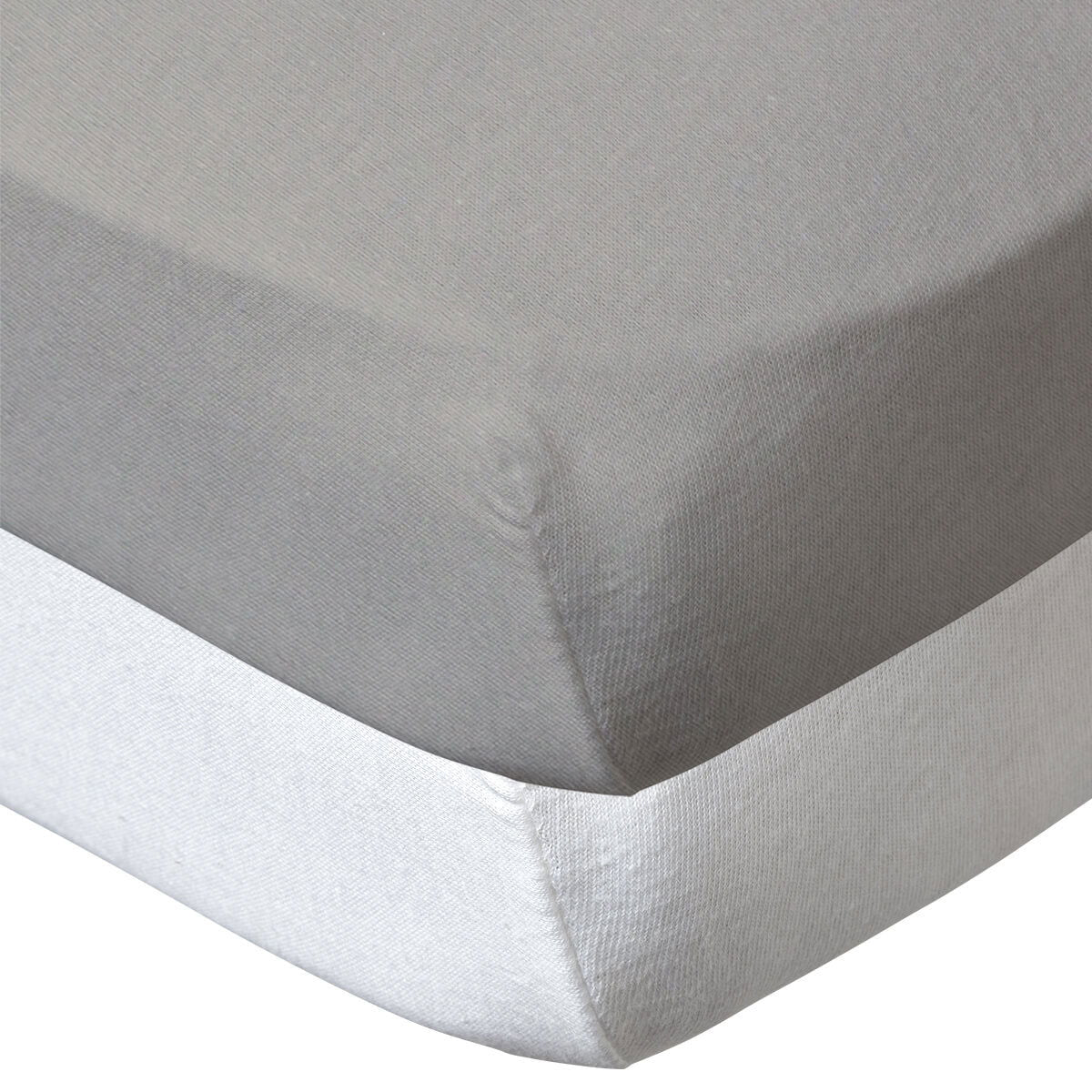 Lot de 2 draps-housses en coton 70x140 cm - Blanc + taupe - Babycalin