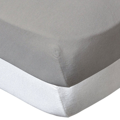 Lot de 2 draps-housses en coton 70x140 cm - Blanc + taupe - Babycalin