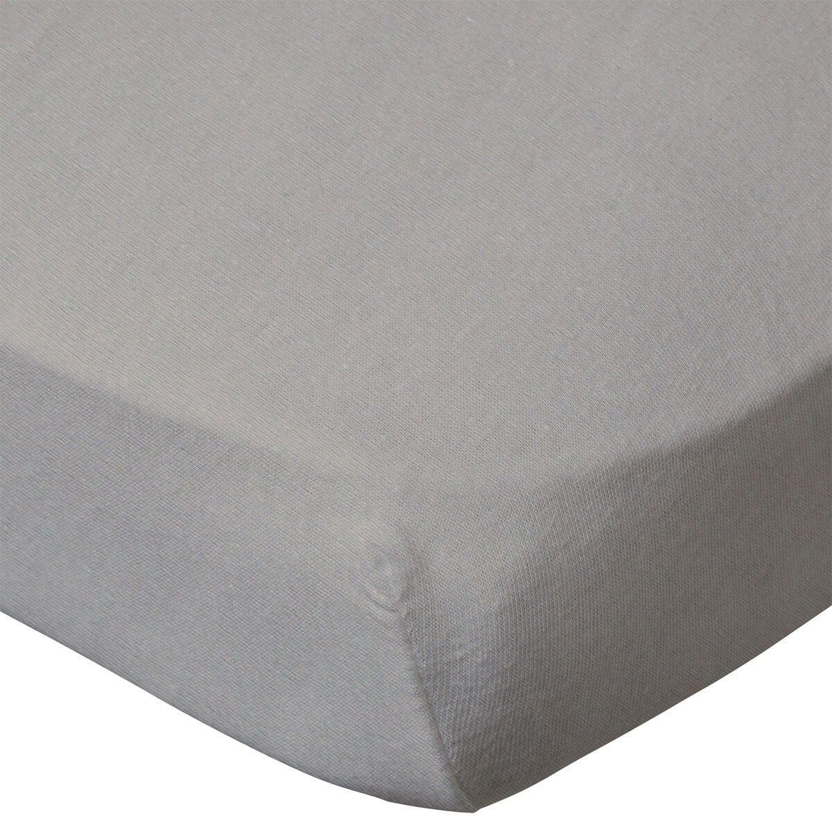 Lot de 2 draps-housses en coton 70x140 cm - Blanc + taupe - 