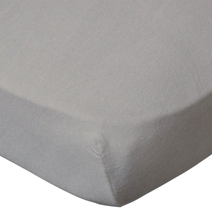 Lot de 2 draps-housses en coton 70x140 cm - Blanc + taupe - 