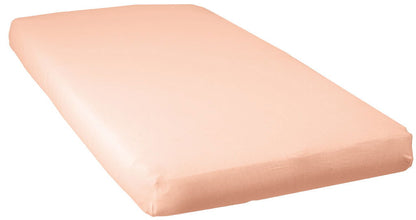 Lot de 2 draps-housses unis 70x140 cm Corail + Blanc - 