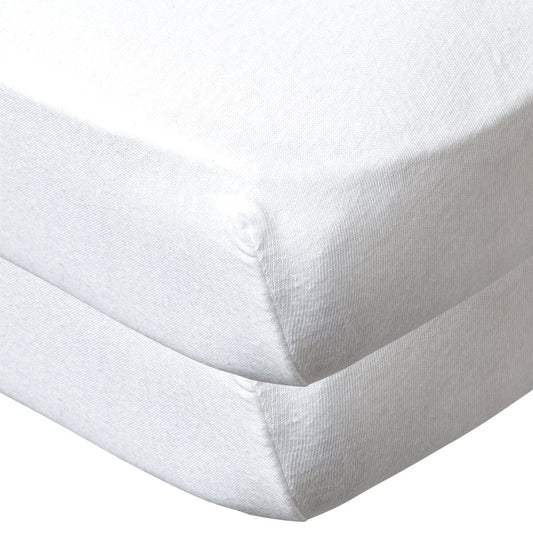Lot de 2 draps housse 70x140x17 cm bio - Blanc x2 - BB Malin