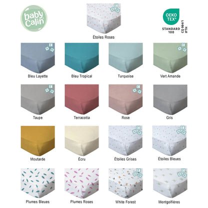 Lot de 2 draps housse en coton 60x120 cm - Blanc - BB Malin