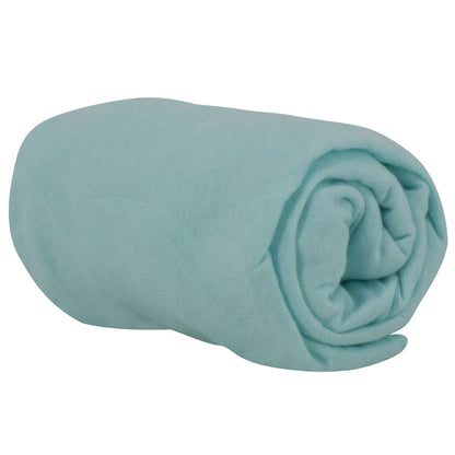 Lot de 2 draps housse en coton 60x120 cm Blanc + turquoise - 
