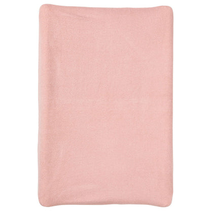Lot de 2 housses de matelas à langer en éponge 50x70 cm - Blanc + Rose - 