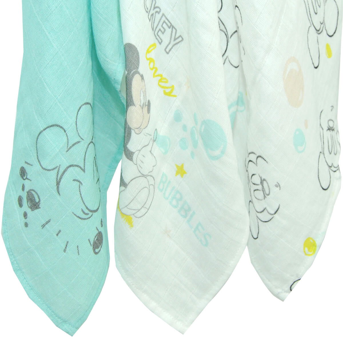 Lot de 3 langes Mickey Little One - 60x60 cm - BB Malin