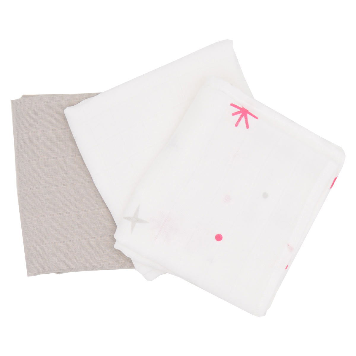 Lot de 3 langes en coton 70x70 cm Etoiles - BB Malin