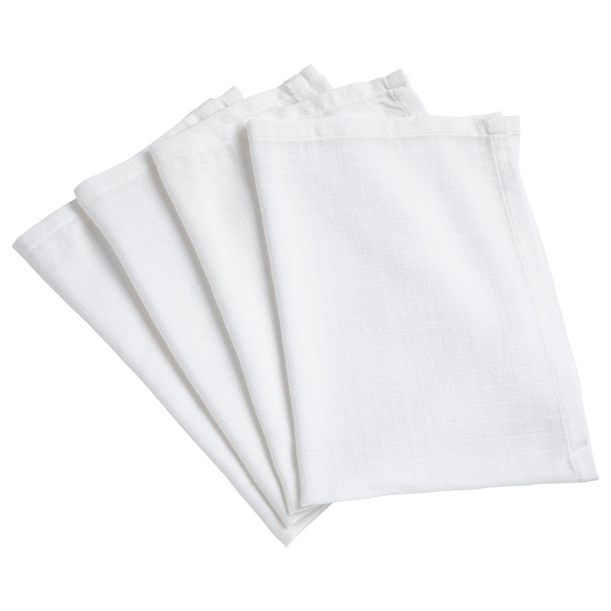 Lot de 4 langes Bio 50x70 cm Blanc - BB Malin