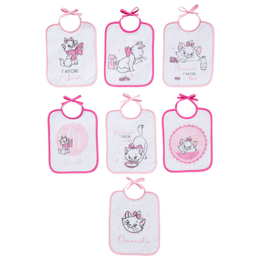 Lot de 7 bavoirs journaliers naissance Marie - BB Malin