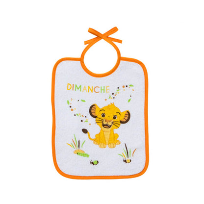Lot de 7 bavoirs journaliers naissance Roi Lion Jungle - BB Malin