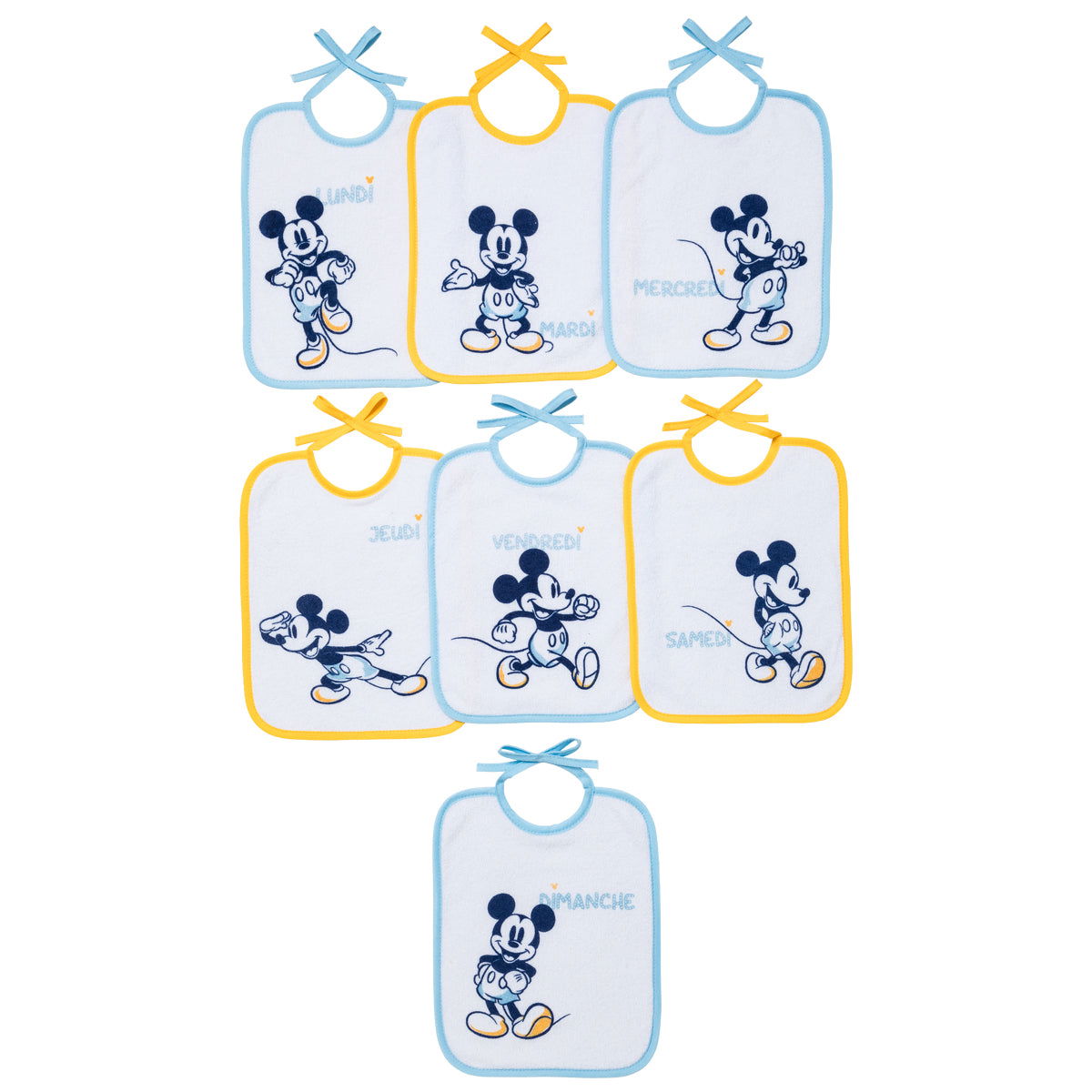 Lot de 7 bavoirs naissance Disney Classic Mickey - BB Malin