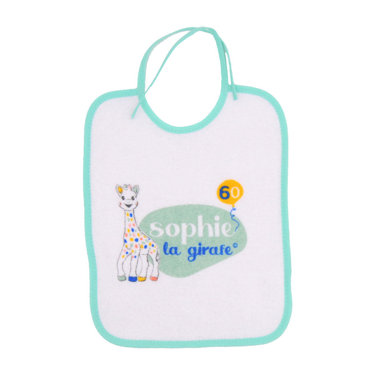 Lot de 7 bavoirs naissance à lacets Sophie la Girafe - Edition Anniversaire - 