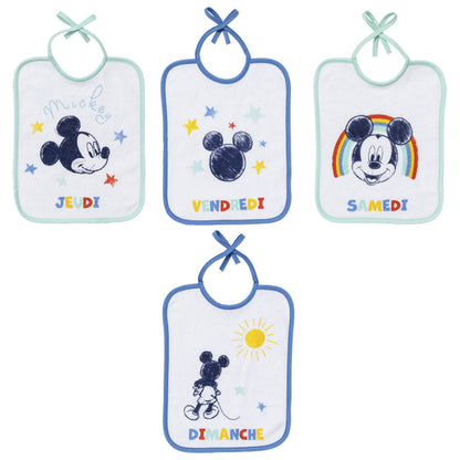 Lot de 7 bavoirs naissance journaliers 20x25 cm - Mickey Cool - BB Malin