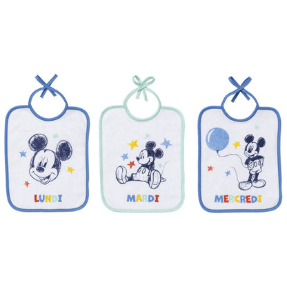Lot de 7 bavoirs naissance journaliers 20x25 cm - Mickey Cool - BB Malin
