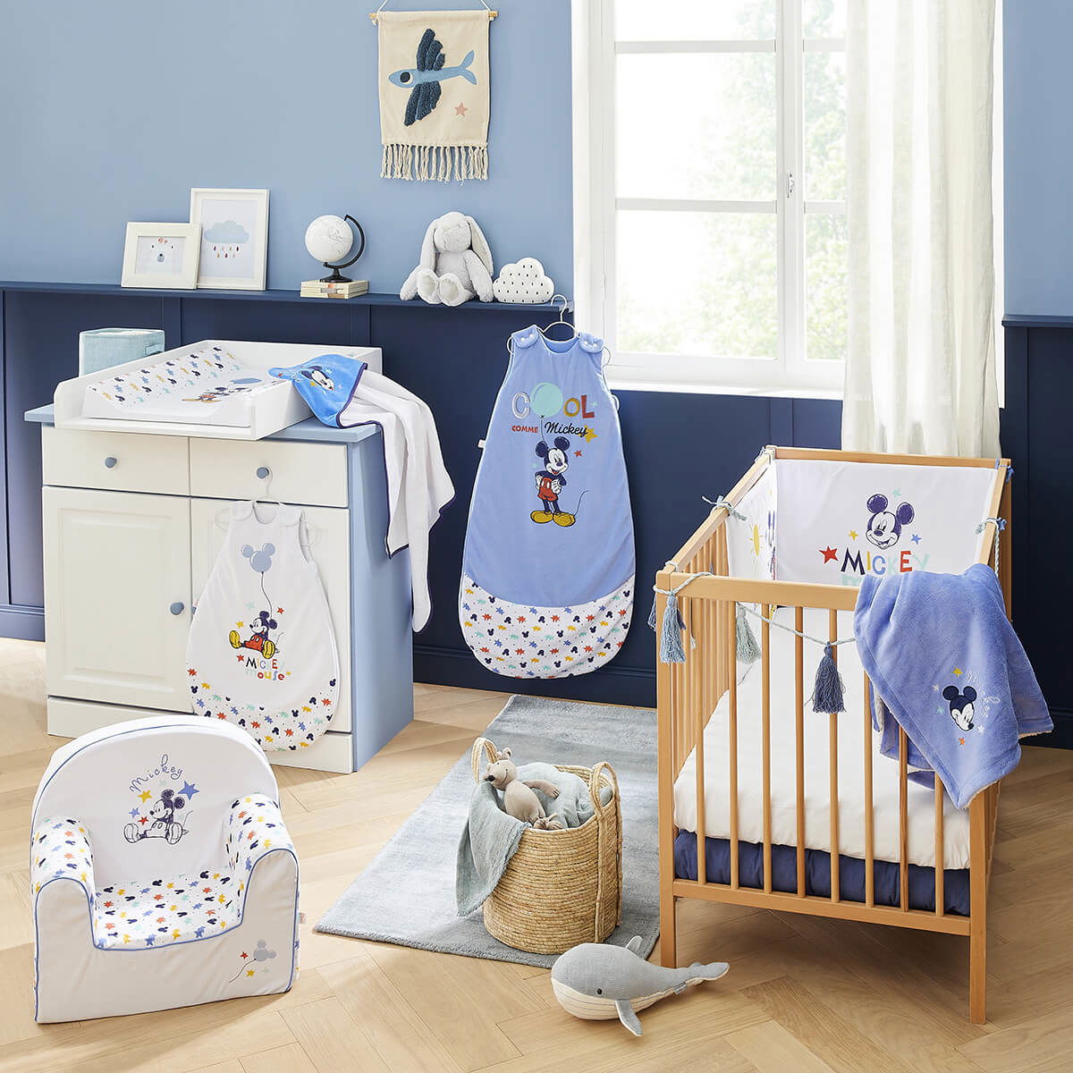 Lot de 7 bavoirs naissance journaliers 20x25 cm - Mickey Cool - BB Malin