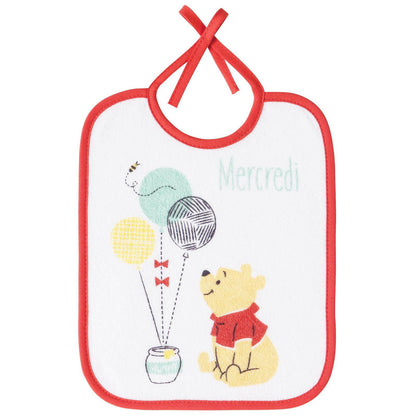 Lot de 7 bavoirs semainiers Disney Winnie Hello Funshine - Naissance - BB Malin