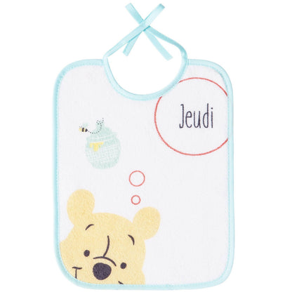 Lot de 7 bavoirs semainiers Disney Winnie Hello Funshine - Naissance - BB Malin