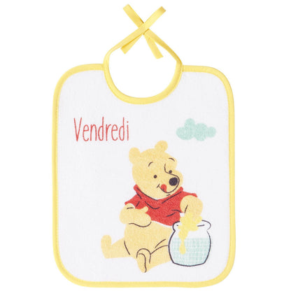 Lot de 7 bavoirs semainiers Disney Winnie Hello Funshine - Naissance - BB Malin