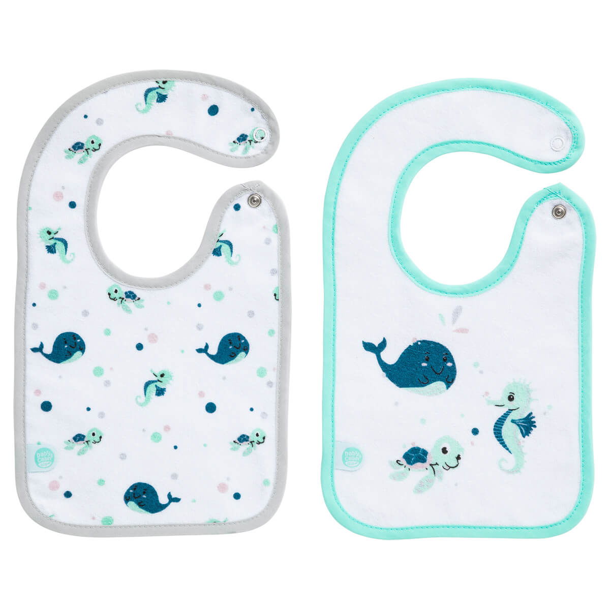 Lot de 2 bavoirs naissance Marin - Bio - Babycalin