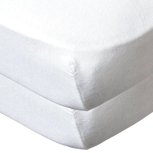 Lot de 2 draps-housse 60x120x15 cm bio - Blanc x2 - Babycalin