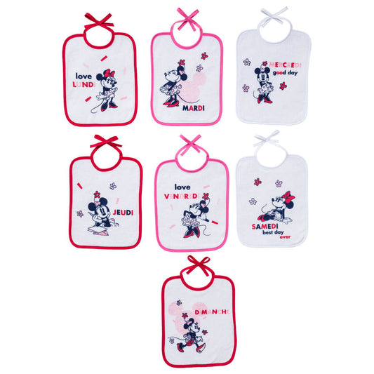 Lot de 7 bavoirs journaliers naissance Minnie Confettis - Disney Baby