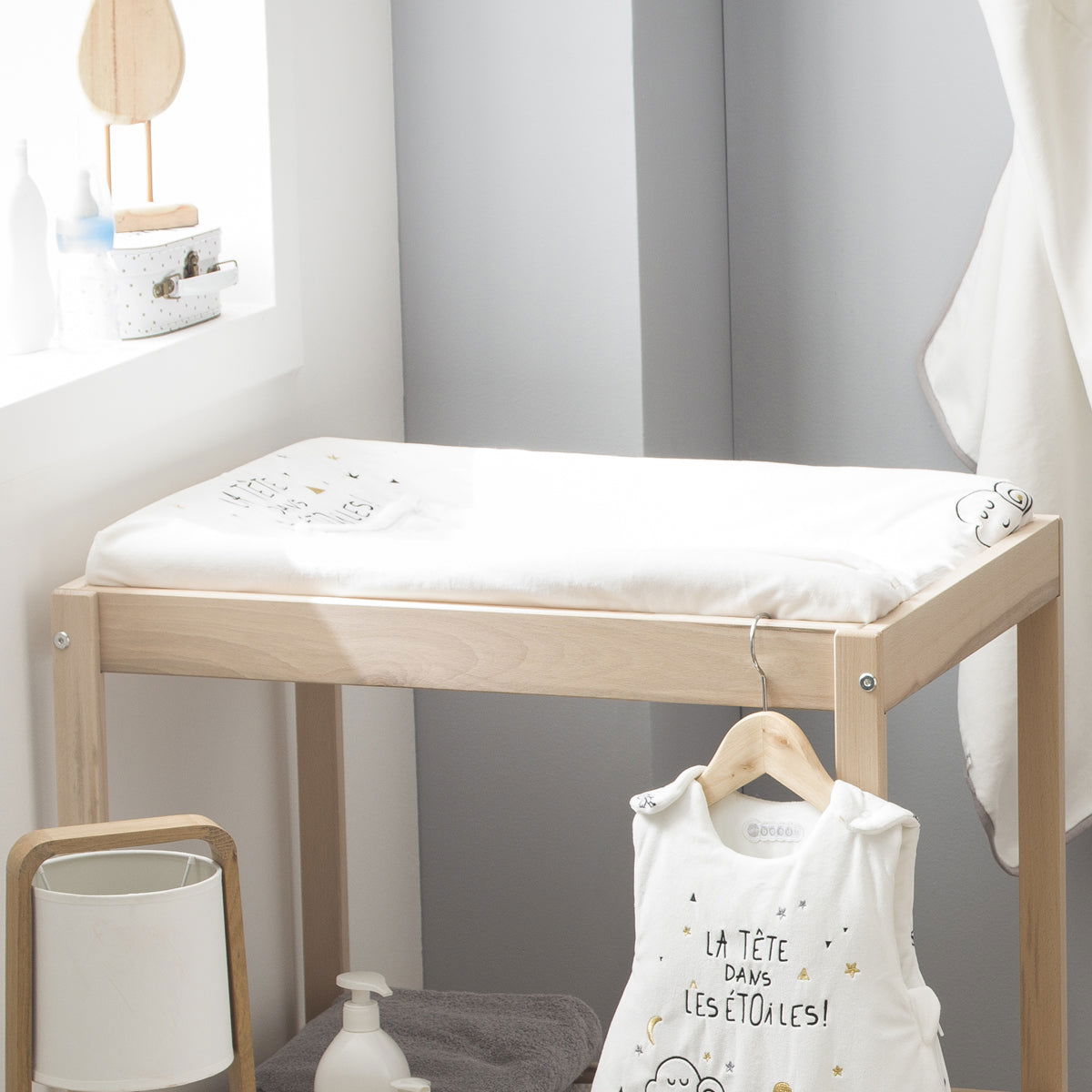 Matelas à langer Etoile filante + housse + serviette amovible - 