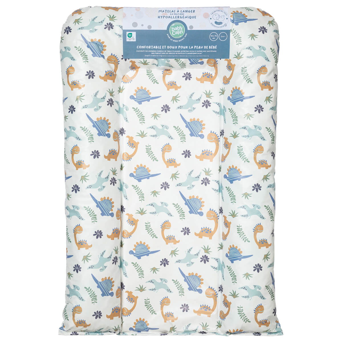 Matelas à langer Flocons Hypoallergénique 50x70 cm - Funny Dino - 