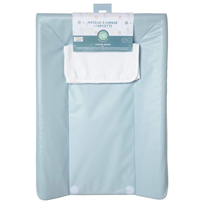 Matelas à langer Luxe + Serviette 50x70 cm - Bleu gris - 